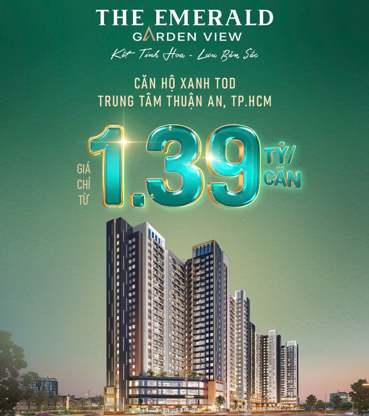 Giá Bán Căn Hộ The Emerald Garden View Chỉ Từ 1 Tỷ 39